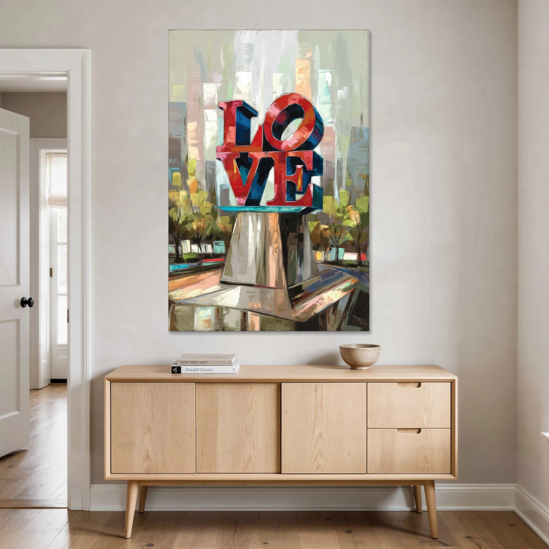 Philadelphia Love Sculpture - Canvas Wall Art - Coffee Table - 40x60
