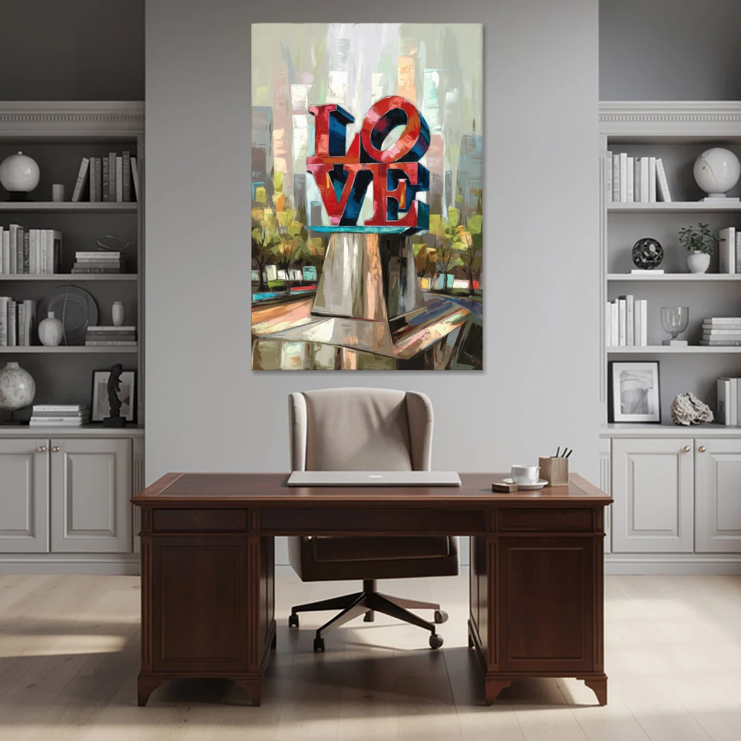 Philadelphia Love Sculpture - Canvas Wall Art - Office - 40x60