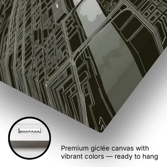 Philadelphia Map Design - Canvas Wall Art - Gallery Wrap Corner