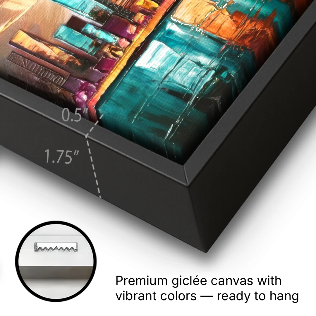 Philadelphia Mural Art - Black Framed Canvas Wall Art - Gallery Wrap Corner