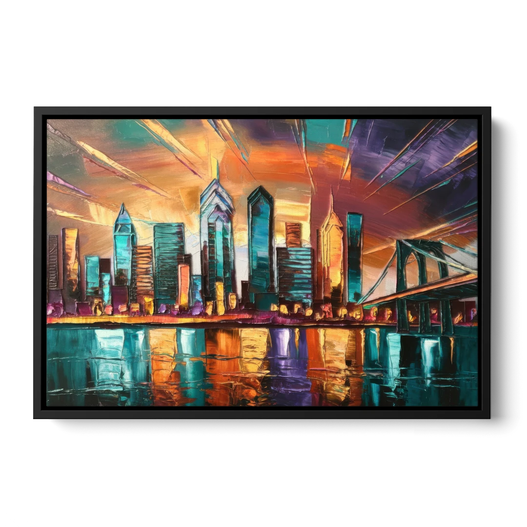 Philadelphia Mural Art - Black Framed Canvas Wall Art - Front