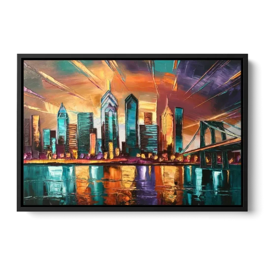 Philadelphia Mural Art - Black Framed Canvas Wall Art - Front