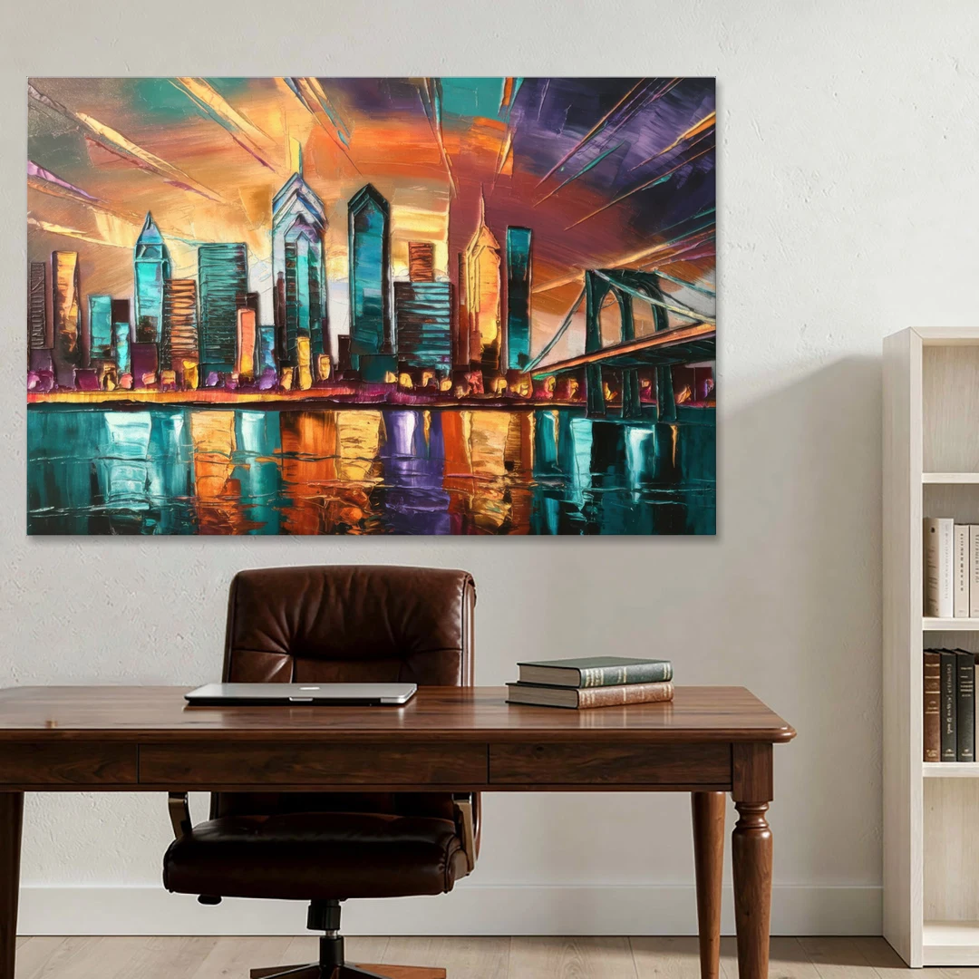 Philadelphia Mural Art - Canvas Wall Art - Office - 60x40