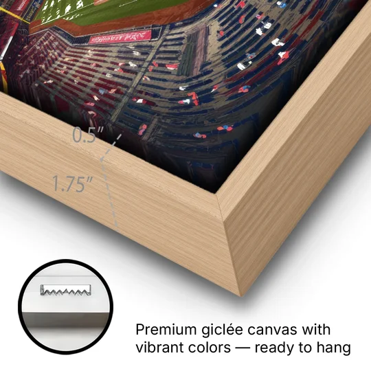 Philadelphia Phillies Ballpark - Oak Framed Canvas Wall Art - Gallery Wrap Corner