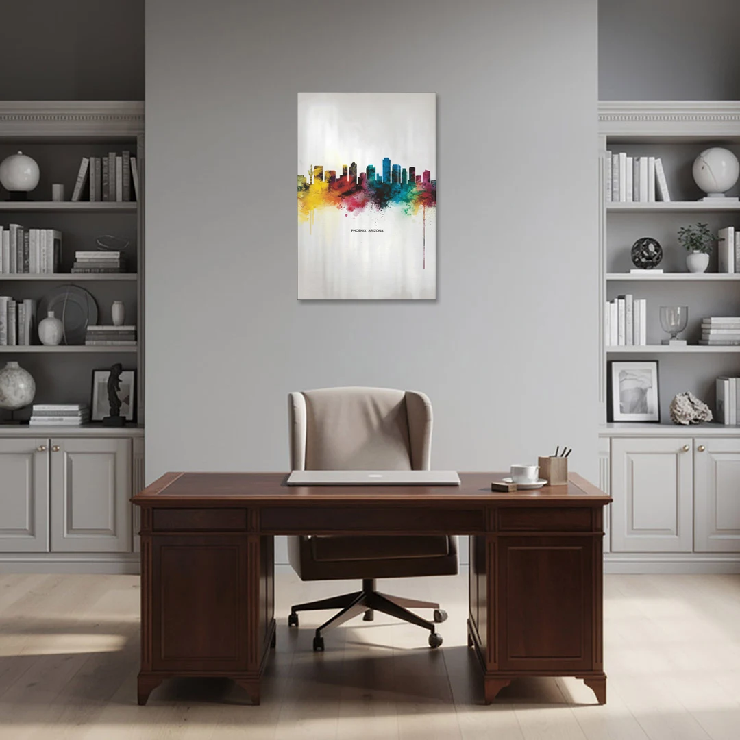 Phoenix Arizona Skyline View - Canvas Wall Art - Office - 24x36