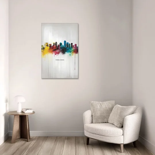 Phoenix Arizona Skyline View - Canvas Wall Art - Sofa - 24x36