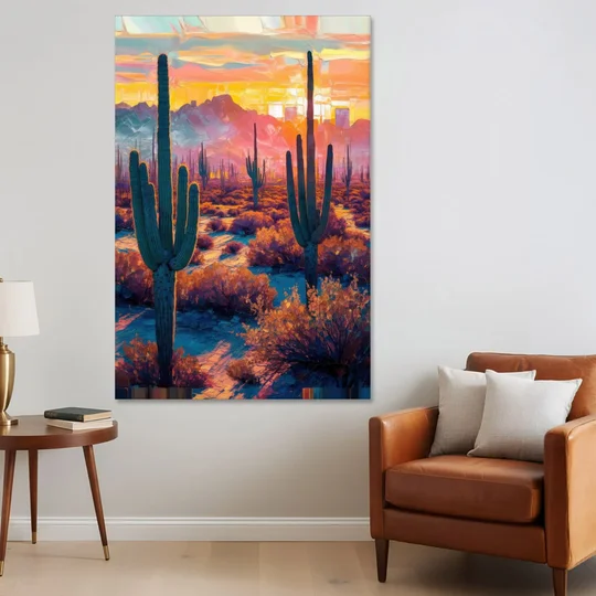 Phoenix Arizona Sunset Glow - Canvas Wall Art - Sofa - 40x60