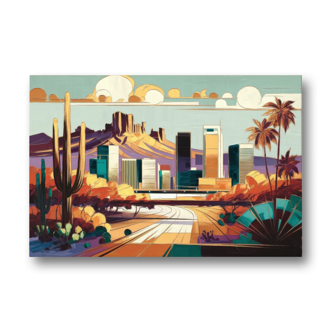 Phoenix Arizona Urban Art - Canvas Wall Art - Front