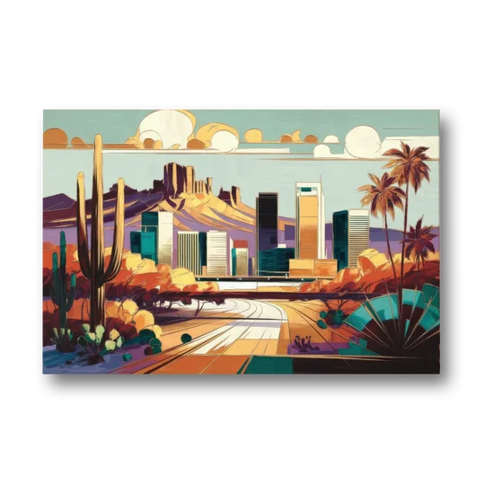 Phoenix Arizona Urban Art - Canvas Wall Art - Front