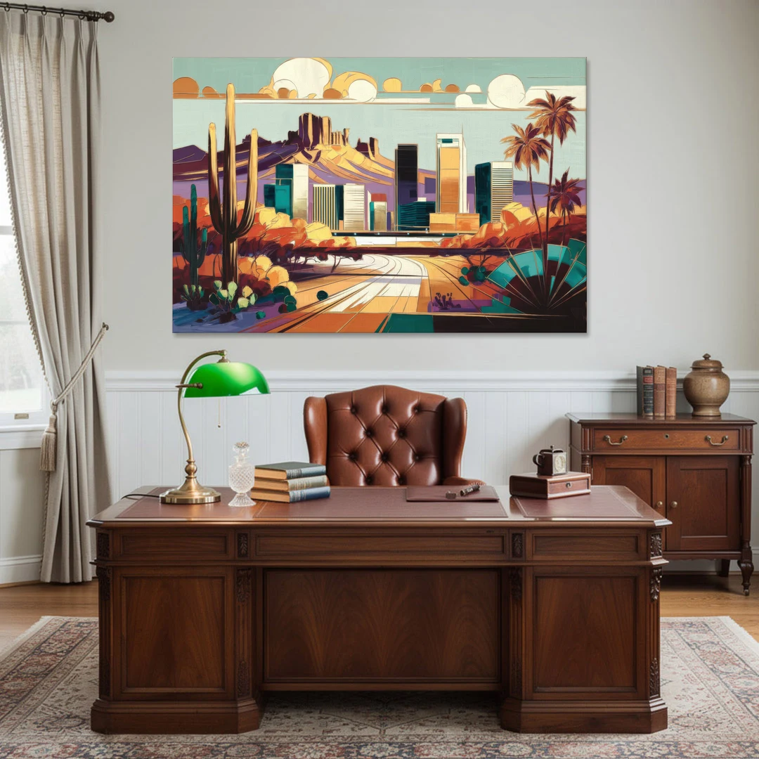Phoenix Arizona Urban Art - Canvas Wall Art - Office - 60x40