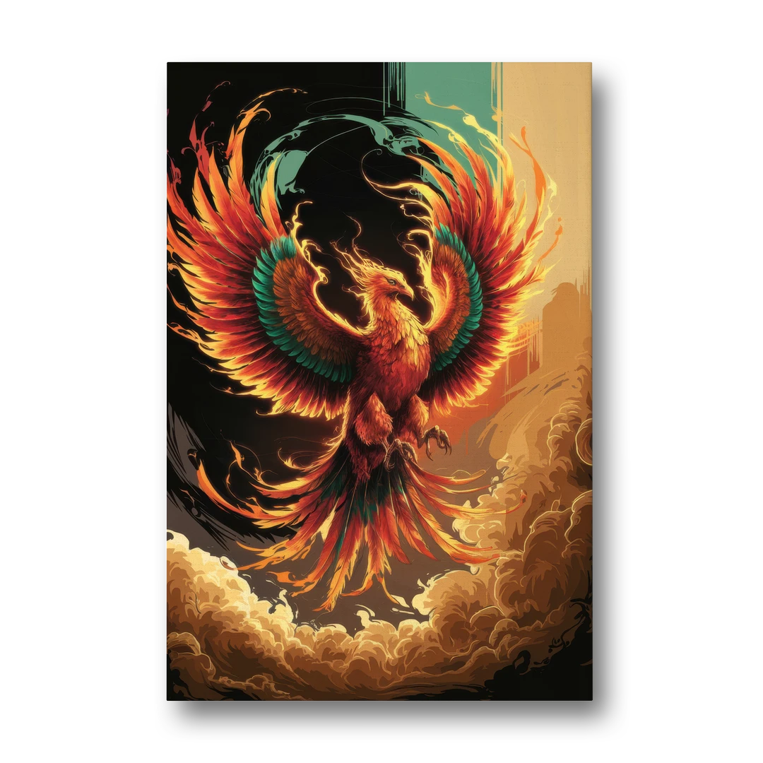 Phoenix Bird Abstract Artwork - Canvas Wall Art - Front