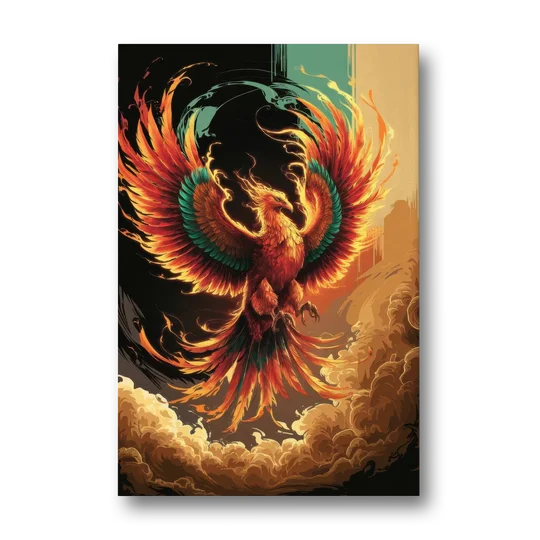 Phoenix Bird Abstract Artwork - Canvas Wall Art - Front