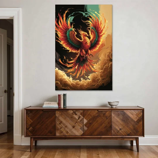 Phoenix Bird Abstract Artwork - Canvas Wall Art - Coffee Table - 40x60