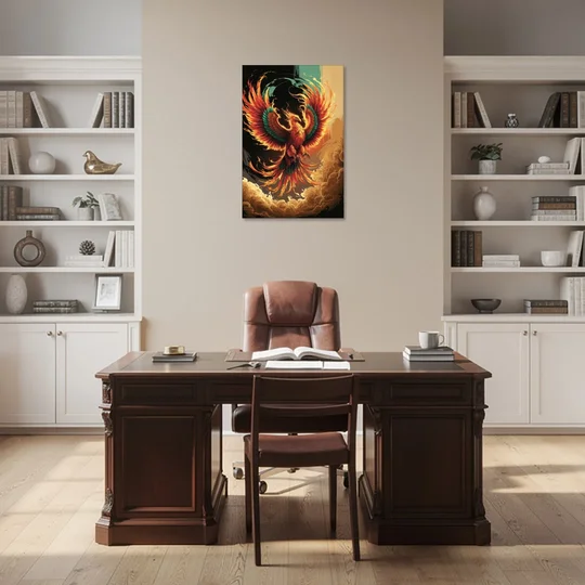 Phoenix Bird Abstract Artwork - Canvas Wall Art - Office - 24x36