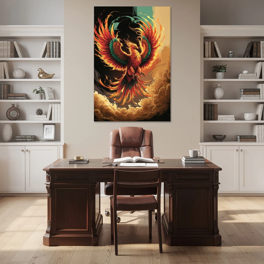Phoenix Bird Abstract Artwork - Canvas Wall Art - Office - 40x60