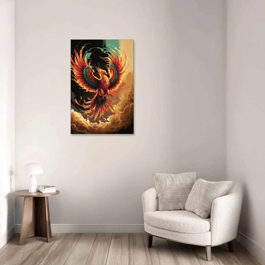 Phoenix Bird Abstract Artwork - Canvas Wall Art - Sofa - 24x36