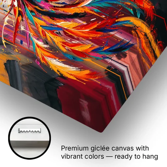 Phoenix Bird in Flight - Canvas Wall Art - Gallery Wrap Corner