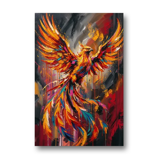 Phoenix Bird in Flight - Canvas Wall Art - Front