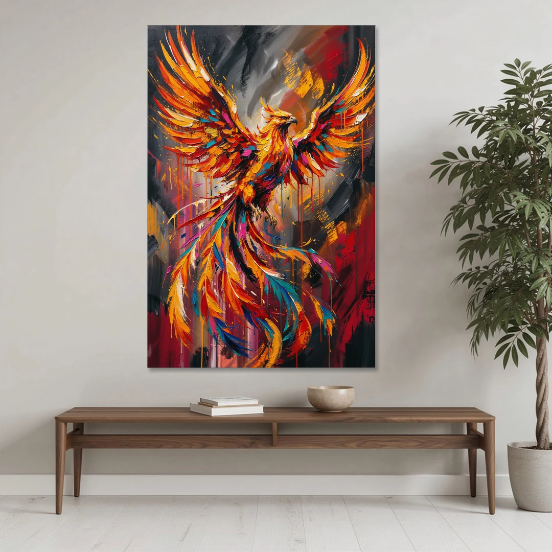 Phoenix Bird in Flight - Canvas Wall Art - Coffee Table - 40x60