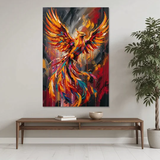 Phoenix Bird in Flight - Canvas Wall Art - Coffee Table - 40x60