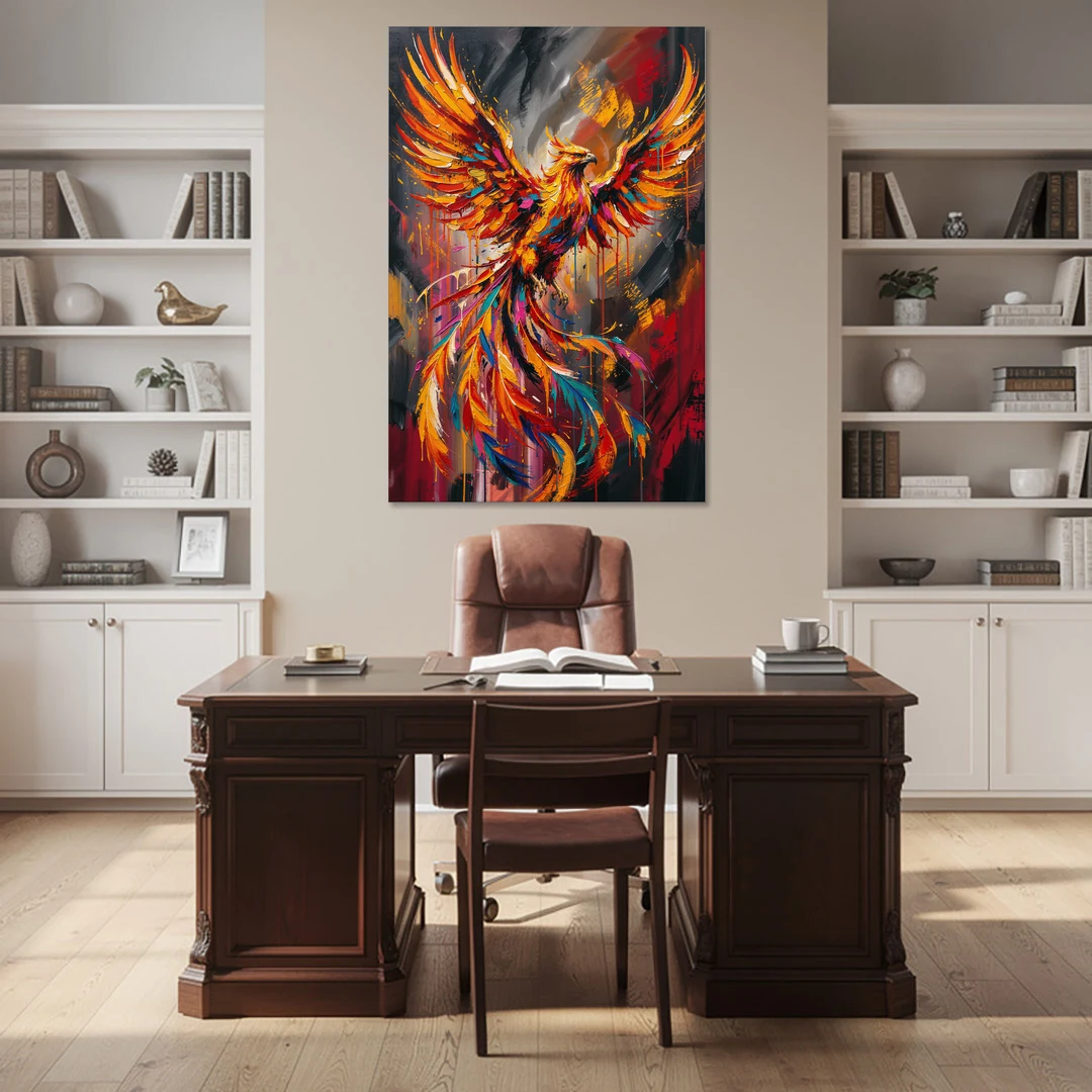 Phoenix Bird in Flight - Canvas Wall Art - Office - 40x60