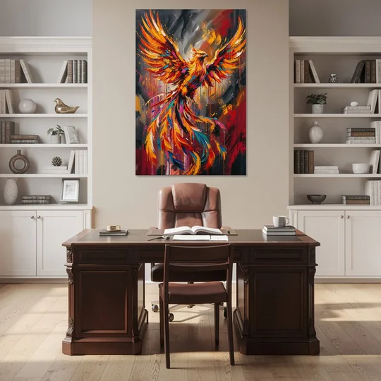 Phoenix Bird in Flight - Canvas Wall Art - Office - 40x60