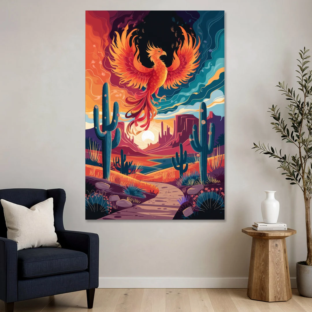 Phoenix Desert Landscape - Canvas Wall Art - Sofa - 40x60