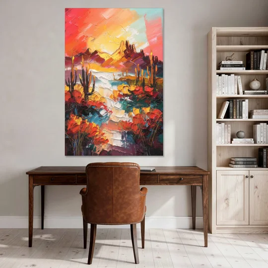 Phoenix Mountain Horizon - Canvas Wall Art - Office - 40x60