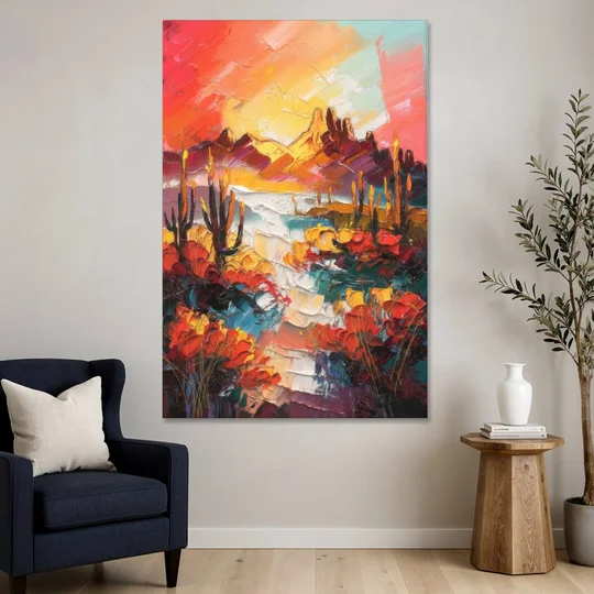 Phoenix Mountain Horizon - Canvas Wall Art - Sofa - 40x60