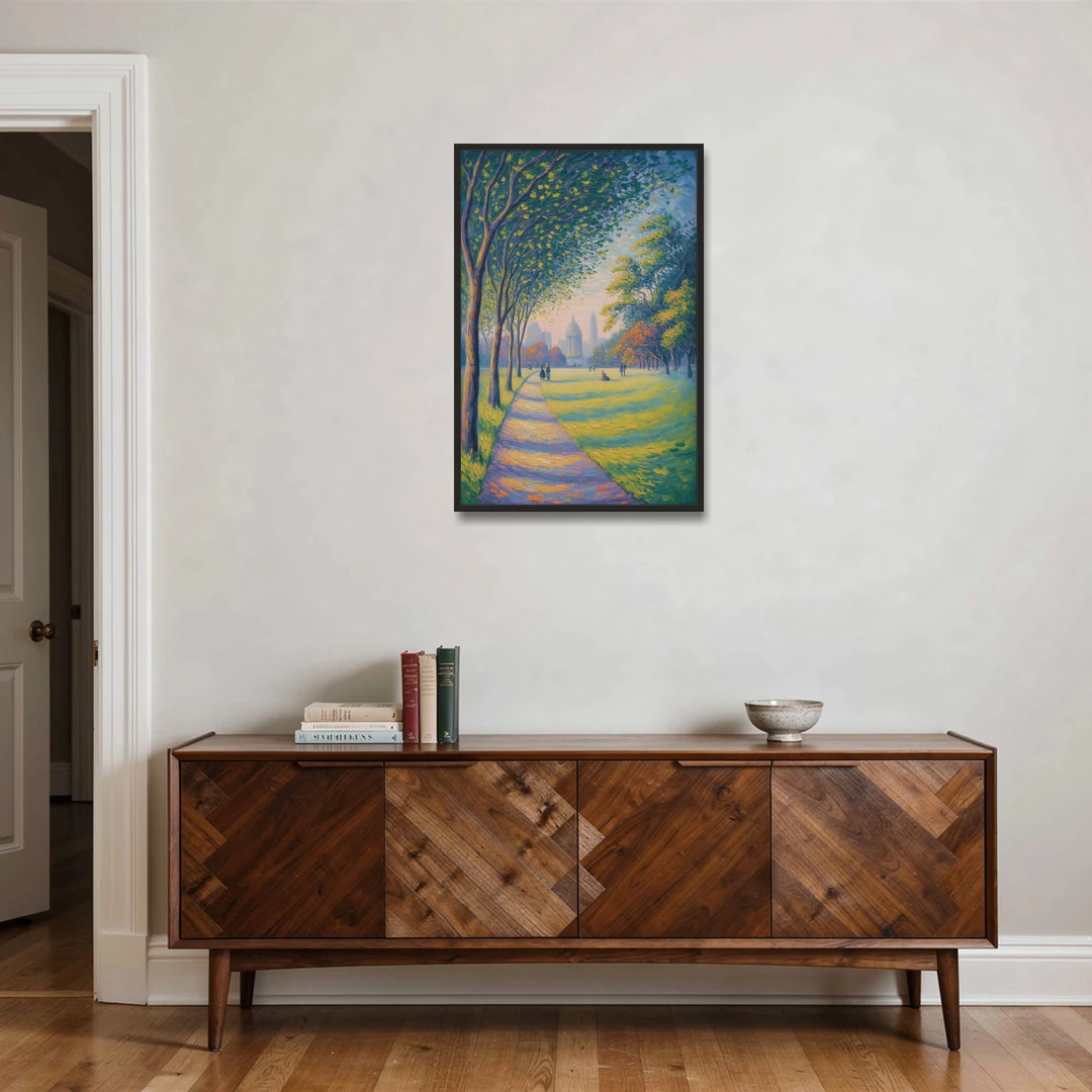 Phoenix Park Tranquility - Black Framed Canvas Wall Art - Coffee Table - 24x36
