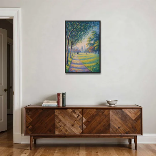Phoenix Park Tranquility - Black Framed Canvas Wall Art - Coffee Table - 24x36