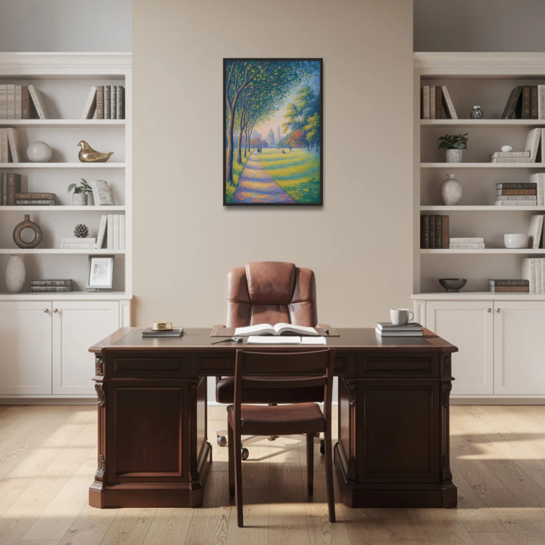 Phoenix Park Tranquility - Black Framed Canvas Wall Art - Office - 24x36