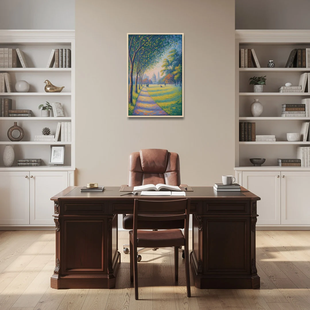 Phoenix Park Tranquility - Oak Framed Canvas Wall Art - Office - 24x36