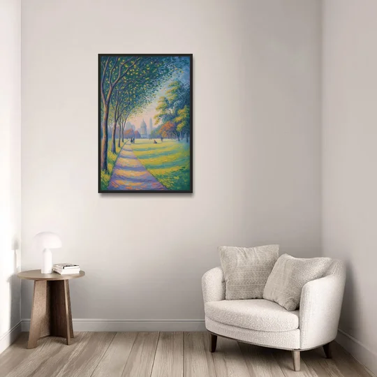 Phoenix Park Tranquility - Black Framed Canvas Wall Art - Sofa - 24x36