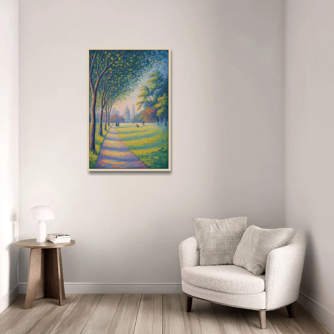 Phoenix Park Tranquility - Oak Framed Canvas Wall Art - Sofa - 24x36