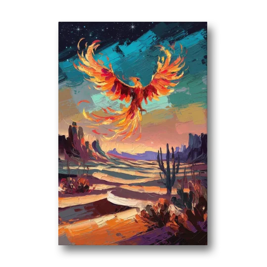 Phoenix Rising Desert Colors - Canvas Wall Art - Front