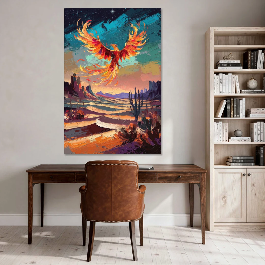Phoenix Rising Desert Colors - Canvas Wall Art - Office - 40x60