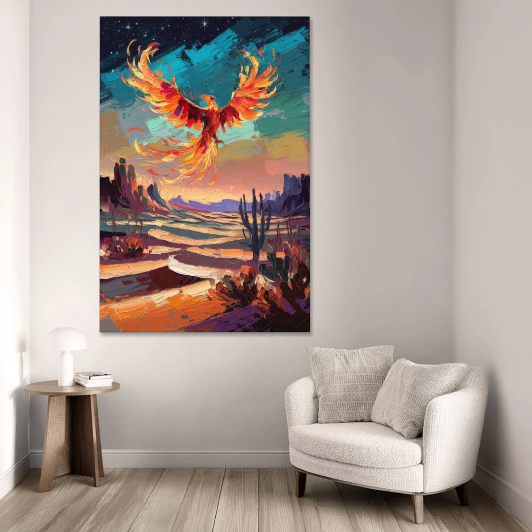 Phoenix Rising Desert Colors - Canvas Wall Art - Sofa - 40x60