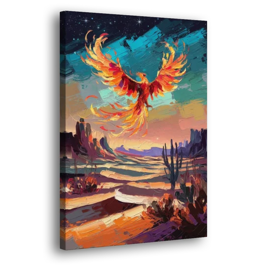 Phoenix Rising Desert Colors - Canvas Wall Art - Side
