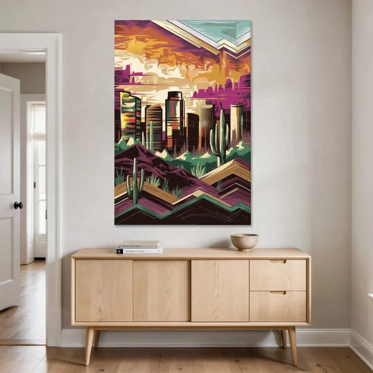 Phoenix Skyline at Sunset - Canvas Wall Art - Coffee Table - 40x60