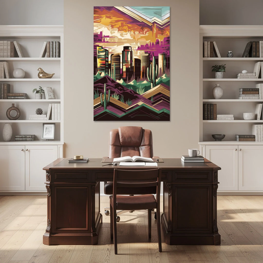 Phoenix Skyline at Sunset - Canvas Wall Art - Office - 40x60