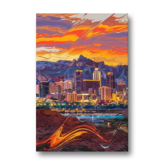 Phoenix Vibrant City Life - Canvas Wall Art - Front