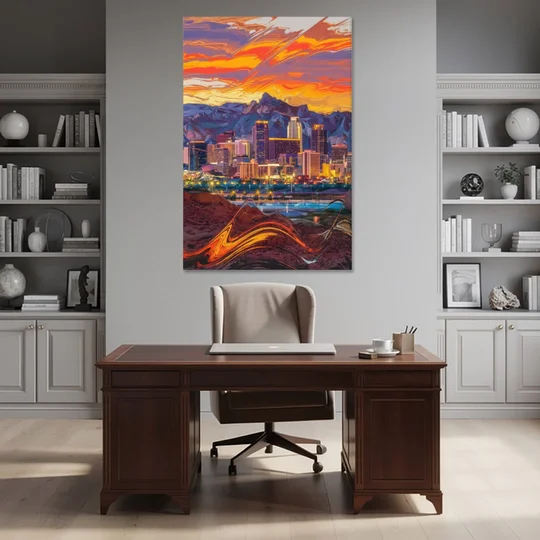 Phoenix Vibrant City Life - Canvas Wall Art - Office - 40x60