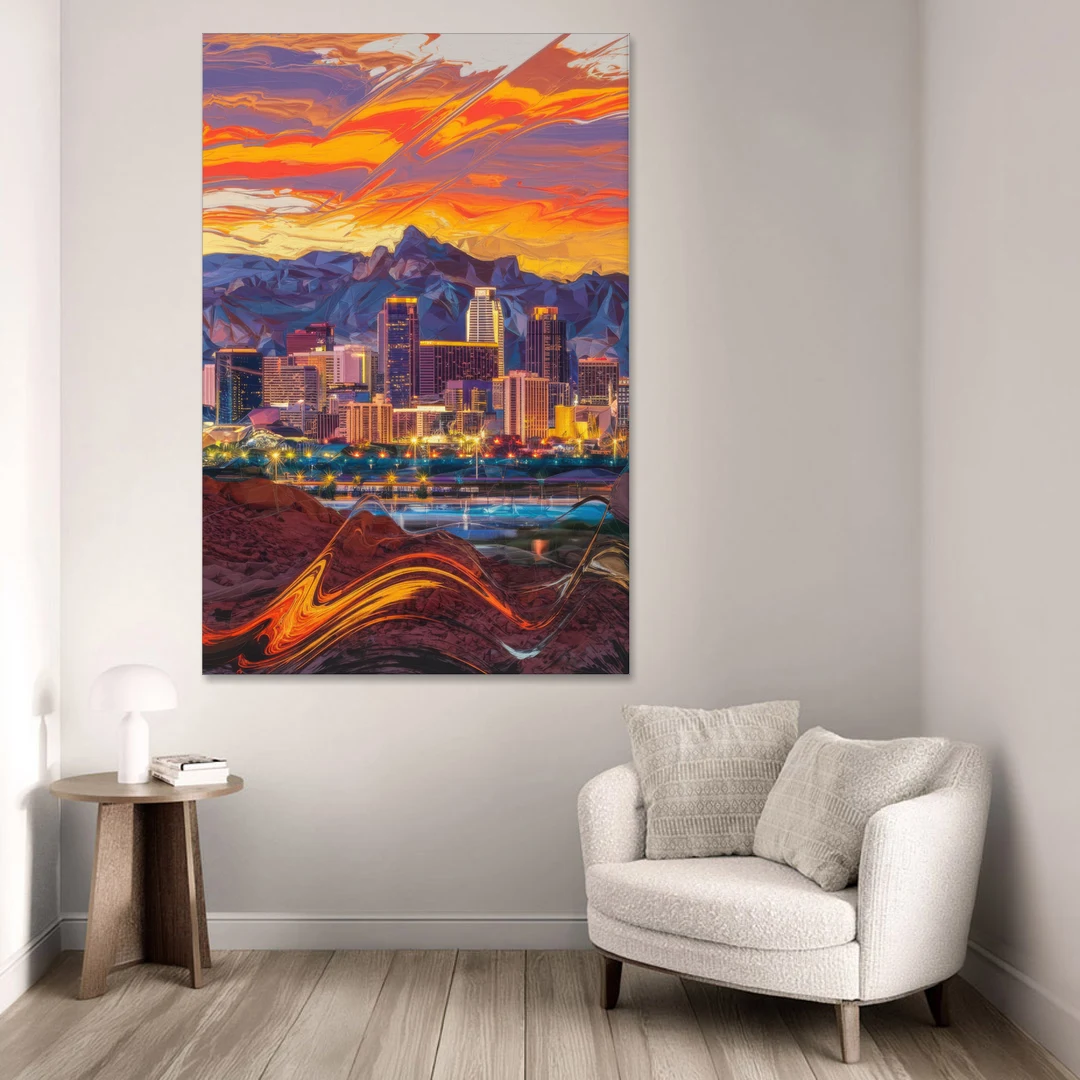 Phoenix Vibrant City Life - Canvas Wall Art - Sofa - 40x60