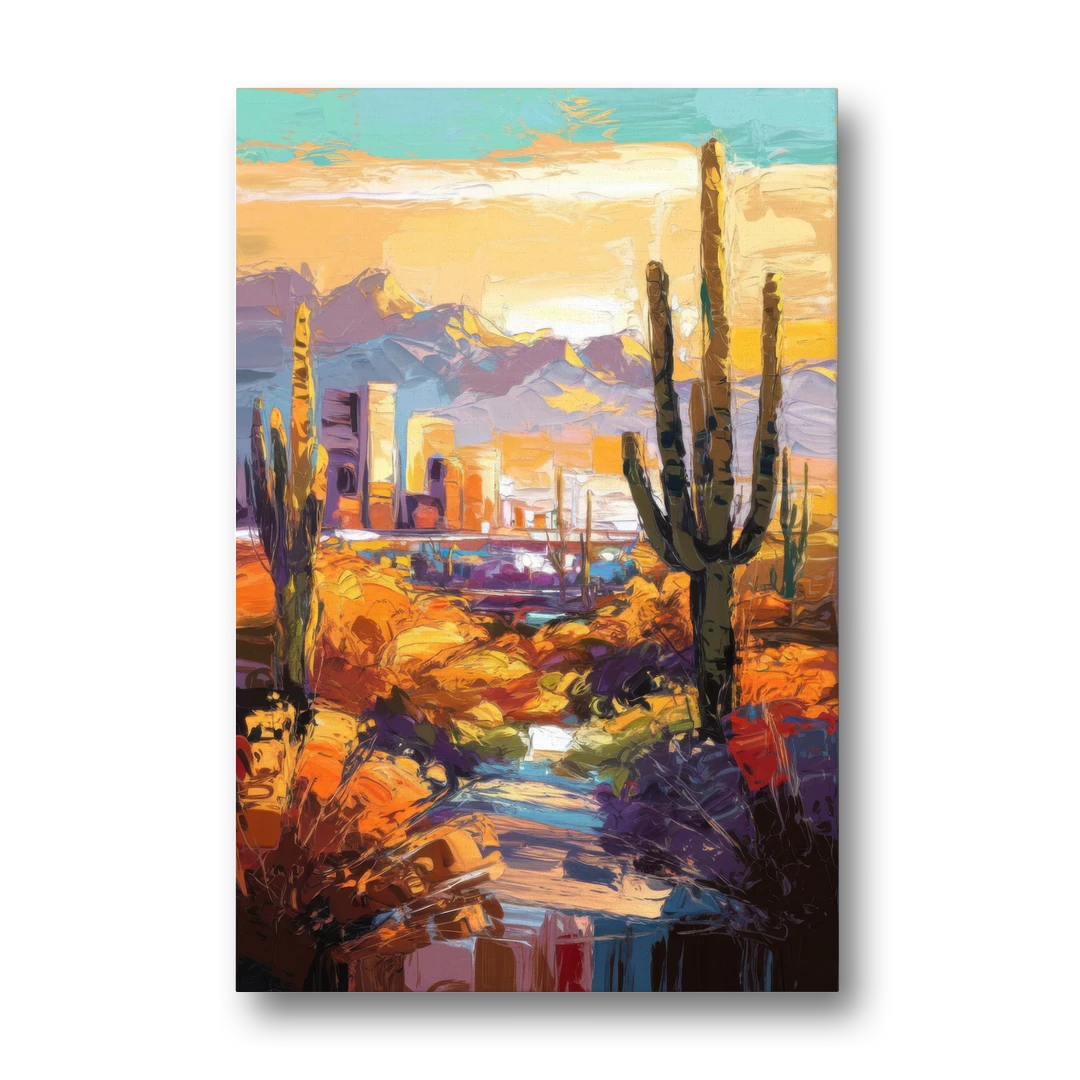 Phoenix Vibrant Urban Desert - Canvas Wall Art - Front
