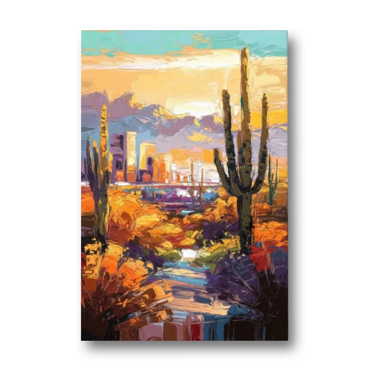 Phoenix Vibrant Urban Desert - Canvas Wall Art - Front