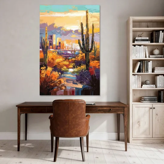 Phoenix Vibrant Urban Desert - Canvas Wall Art - Office - 40x60