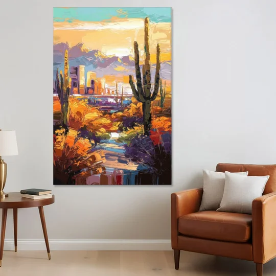 Phoenix Vibrant Urban Desert - Canvas Wall Art - Sofa - 40x60