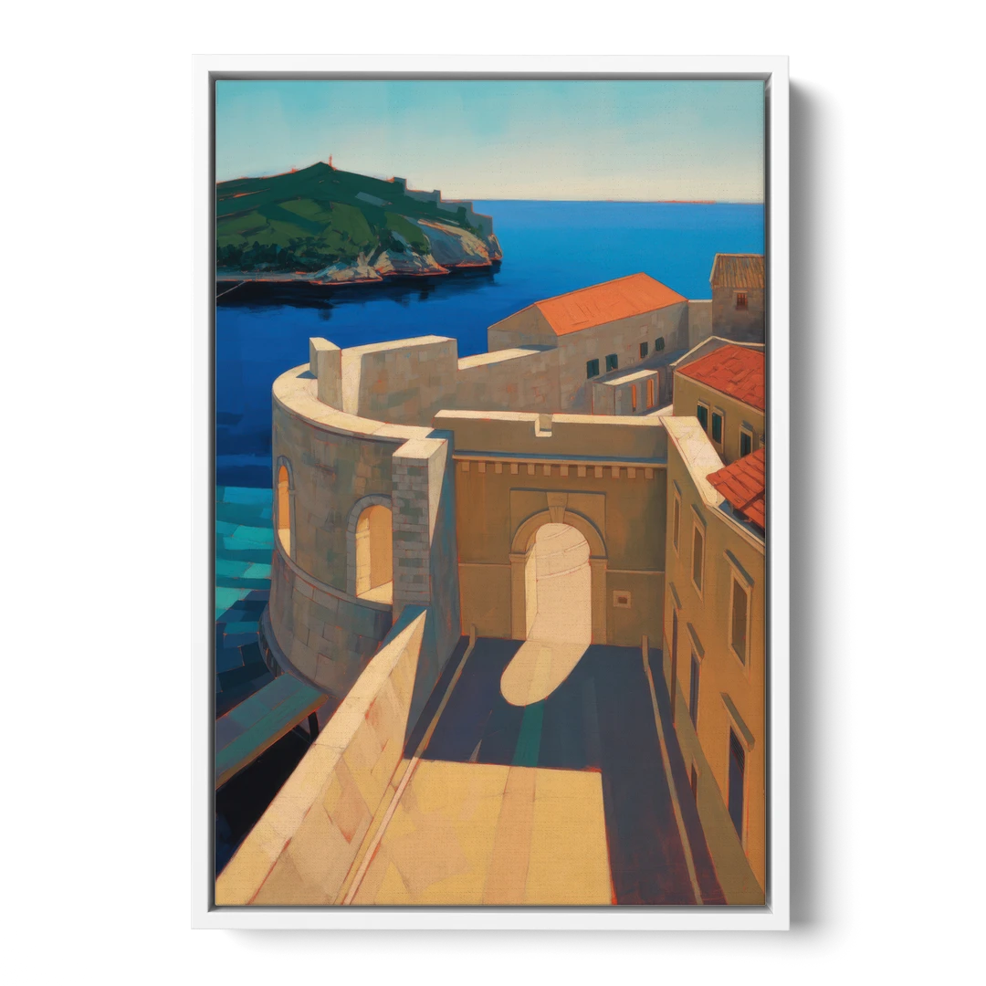 Pile Gate Majesty - White Framed Canvas Wall Art - Front
