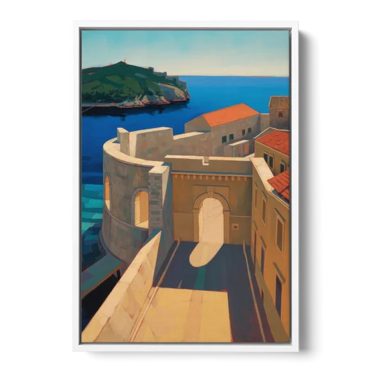 Pile Gate Majesty - White Framed Canvas Wall Art - Front